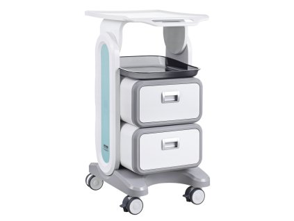 Laboratórny 3-policový vozík, 2 zásuvky, abs, 4 tiché kolieska