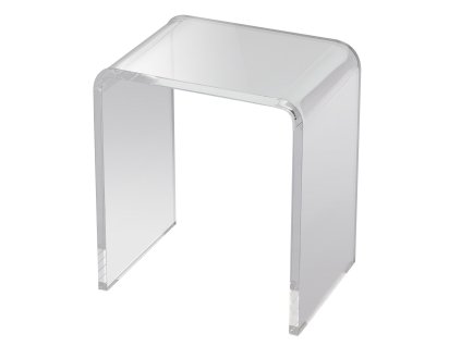 Akrylový c-tvarový bočný stolík priehľadný na nápoje a jedlo