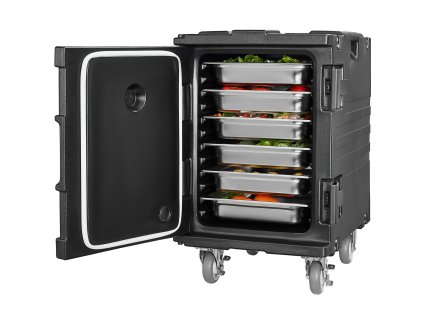 Izolovaný prepravný box na jedlo 95 Qt, s kolieskami a prackou