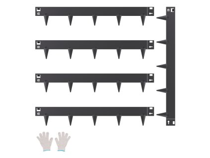 Záhradné okraje 5 ks, 39×3 in, oceľové, odolné proti korózii, čierne