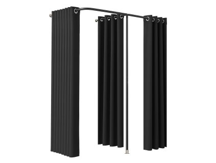 Skúšobná kabínka dvojitá hrubé polyesterové závesy 200×100×200 cm
