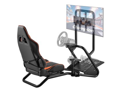 Stojan na simulačný volant s držiakom monitora, kompatibilný s pedálmi