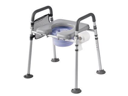 Prenosné toaletné kreslo pre seniorov, nosnosť 227 kg, 4v1, vedro 5 l