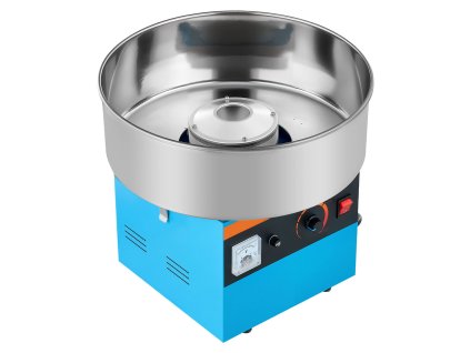 Stroj na cukrovú vatu 1000W, 38cm nerez miska, lopatka, modrý