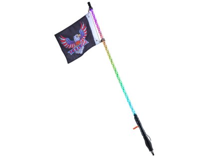 Led metla 3 FT, 360° RGB, s pružinou, app a diaľkovým ovládaním