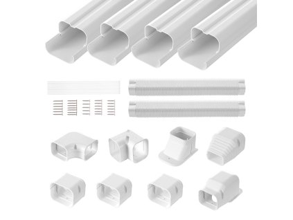 Kryt vedenia klimatizácie pvc 76.2mm × 5350mm, 4 rovné kanály, biely