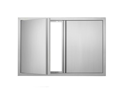 Prístupové dvierka na gril 914×610 mm, nerezové dvojité, zapustené