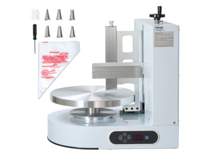 Stroj na zdobenie torty s otočným tanierom 4"–12", 25–320 rpm, škrabka