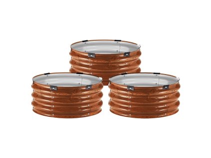 Kovový vyvýšený záhon 3 ks 2×1 ft pozinkovaný s otvoreným dnom