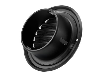 Stenová vetracia mriežka 97 mm okrúhla nerez so sieťkou 2 ks čierna