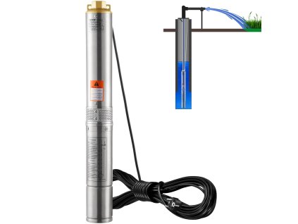 Ponorné čerpadlo do studne 370w 230v/50hz, 5,3 m³/h, 50 m, nerez, ip68