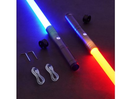 Svetelný meč 2 ks, 12 rgb farieb, 4 zvukové režimy, dobíjateľný