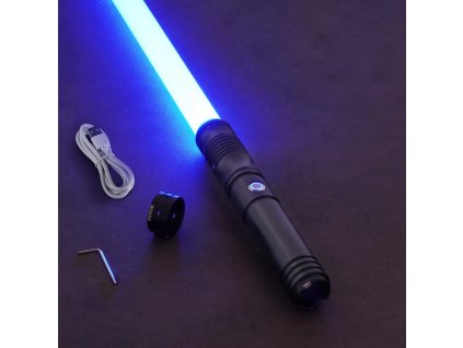 Svetelný meč 40" 12 rgb farieb tichý nabíjací realistická rukoväť