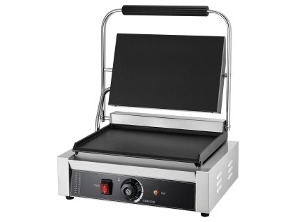 Elektrický panini gril 2200W, nerez, termostat, smalt. platňa 34×23 cm