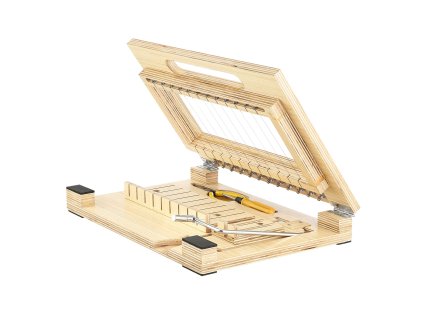 Rezač mydla 1–12 kusov, reže 1 inch kúsky, drevený rám s extra drôtmi