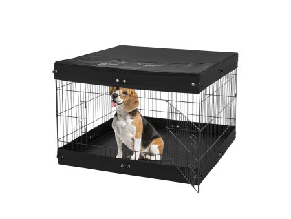 Zábrana pre zvieratá 4 panely 24×36 in, skladacia kovová so dvierkami