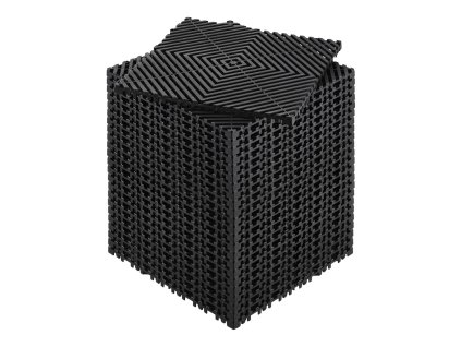 Zámkové odvodňovacie dlaždice 12"×12" 24 ks PP čierne protišmykové