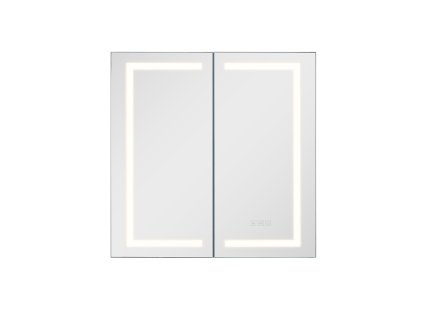 Zrkadlová lekárnička 65×65 cm 3-farebné led, zapustená/nástenná police