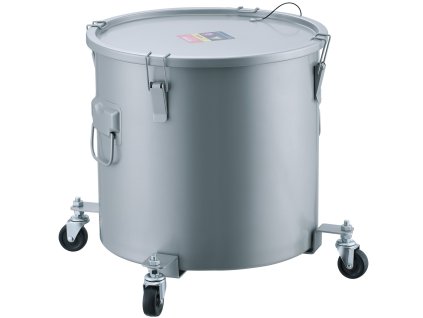 Nádoba na olej 16 gal, uhlíková oceľ, na kolieskach, viečko, klipy