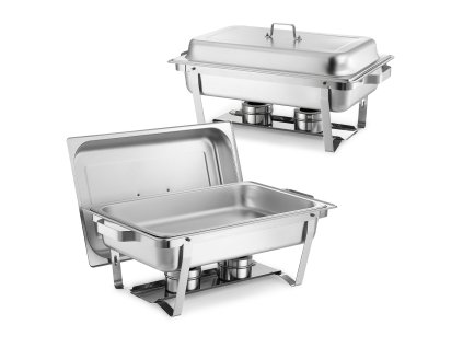 Ohrevný nerezový obdĺžnikový pekáč 8.5L, 2 ks, s vekom, s klešťami