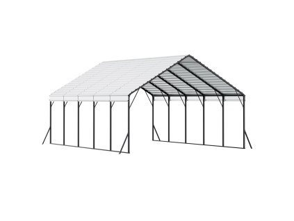 Kovový prístrešok na auto 5.8×7.45×3.77 m s odnímateľnými bočnicami