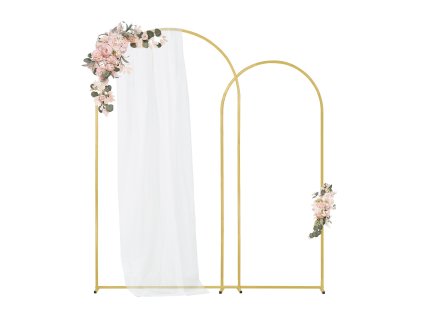 Stojan na svadobný oblúk 7.2FT a 6FT, 2 ks, zlatý kov s puzdrom