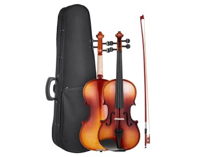Husle 4/4 355 mm, masívne drevo, lesklá hnedá, pre začiatočníkov