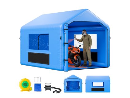 Nafukovacia lakovacia kabína 4×3×2.8 m, s ventilátorom 750 W