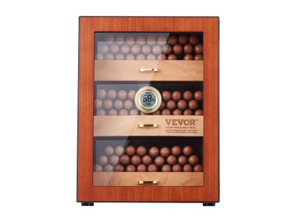 Humidor na cigary 100–150 ks, céder, digitálny zvlhčovač a vlhkomer