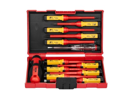 Izolovaná 13-dielna sada skrutkovačov 1000 V, magnetické hroty
