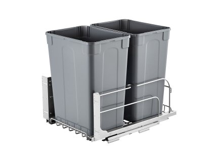 Výsuvný dvojitý odpadkový kôš 35 QT×2, pod skrinku, s tlmeným dojazdom