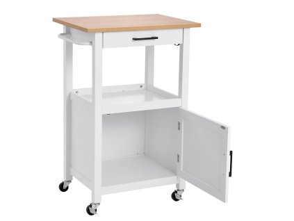 Kuchynský vozík na kolieskach s dvierkami a zásuvkou, 45×59cm
