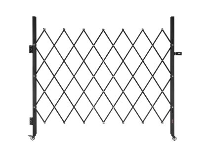 Skladacia uzamykateľná oceľová brána s kolieskami 360°, 180×161 cm