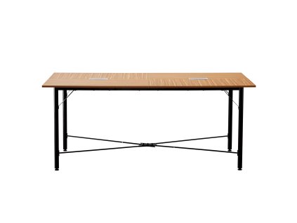Konferenčný stôl 1800 mm pre 6–8 osôb, obdĺžnikový, kovové nohy, hnedý