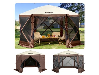 Stan s moskytiérou 10×10 ft, 6-stranný, skladací, s oknami a kolíkmi