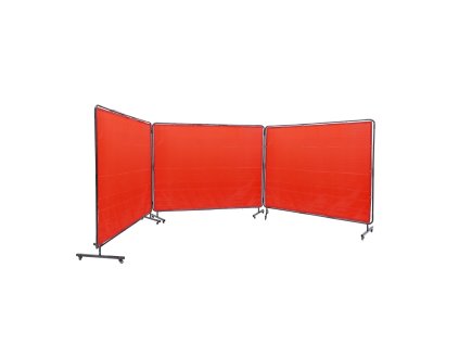 Zvárací paraván 1.8×2.4 m, 3-dielny nehorľavý, 12 kolies (6 so zámkom)