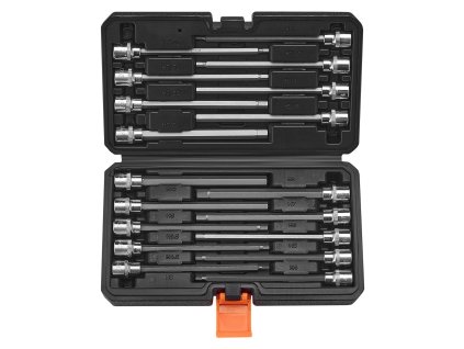 Sada imbusových bitov 18 extra dlhé, 3/8" pohon, 1/8"-3/8" a 3-12 mm