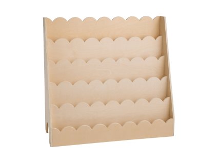 Detská polica na knihy 5 políc, predné police, 2 háčiky pre deti