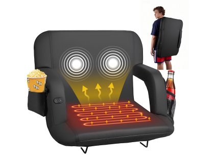Prenosné vyhrievané sedadlo na štadión 635 mm, 6 režimov vibrácií