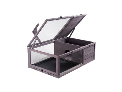 Drevený domček pre korytnačky 2 komory interiér/exteriér 38×24×13 inch