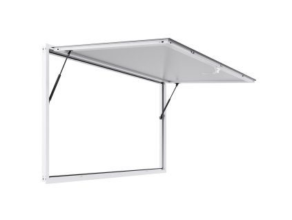 Výdajné okno 188×102cm, hliníkový rám, otvárané do 85° pre príves