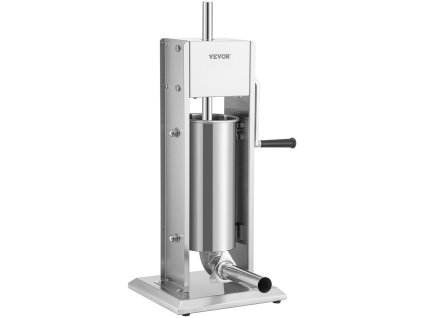 Ručná vertikálna plnička klobás 5L nerez 304, 2 rýchlosti, 4 trubice