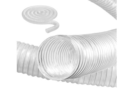 Odsávacia hadica 2.5"×20' priehľadná pvc, oceľové vinutie, 4×304 spony