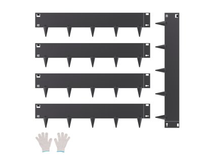 Oceľové záhradné obrubníky 5 ks 39×5 in ohybné proti hrdzi čierne