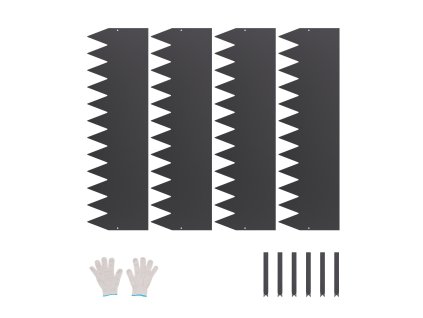 Kovové ohraničenie záhrady 4 ks 40×12 in hrdzuvzdorné ohýbateľné