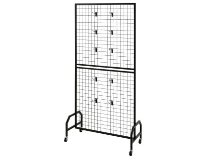 Sieťový vystavovací panel 2 ks 898×1798 mm, s kolieskami a 10 háčikmi