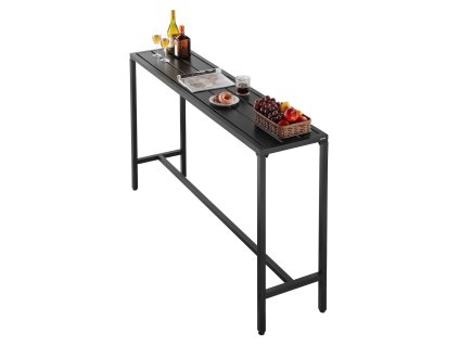 Barový stôl na terasu 160 × 37.5 cm, vodeodolný horný diel, kovový rám