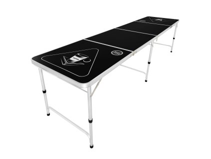 Stôl na beer pong 8 foot, skladací, nastaviteľná výška, 6 lôpt, čierny