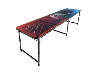 Prenosný beer pong stôl 8 foot skladací nastaviteľná výška led svetlá