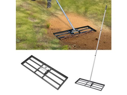 Hrablo na vyrovnanie trávnika 83.9 in, 30×10 in, oceľ, 3 výšky